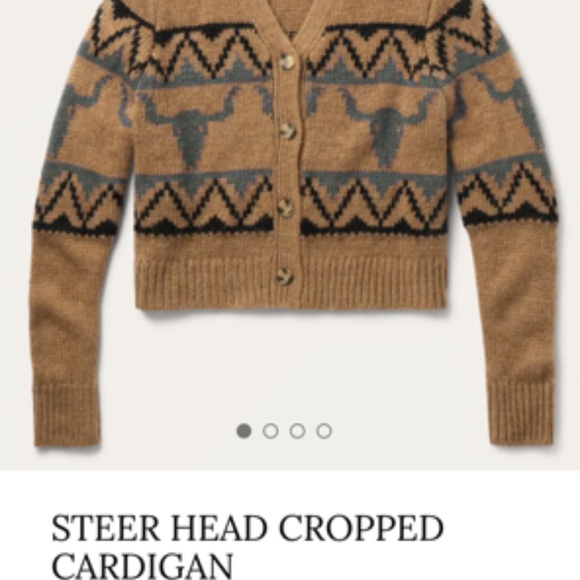 STETSON STEER HEAD CROPPED CARDIGAN WOMENS SIZE MEDIUM - Picture 6 of 7